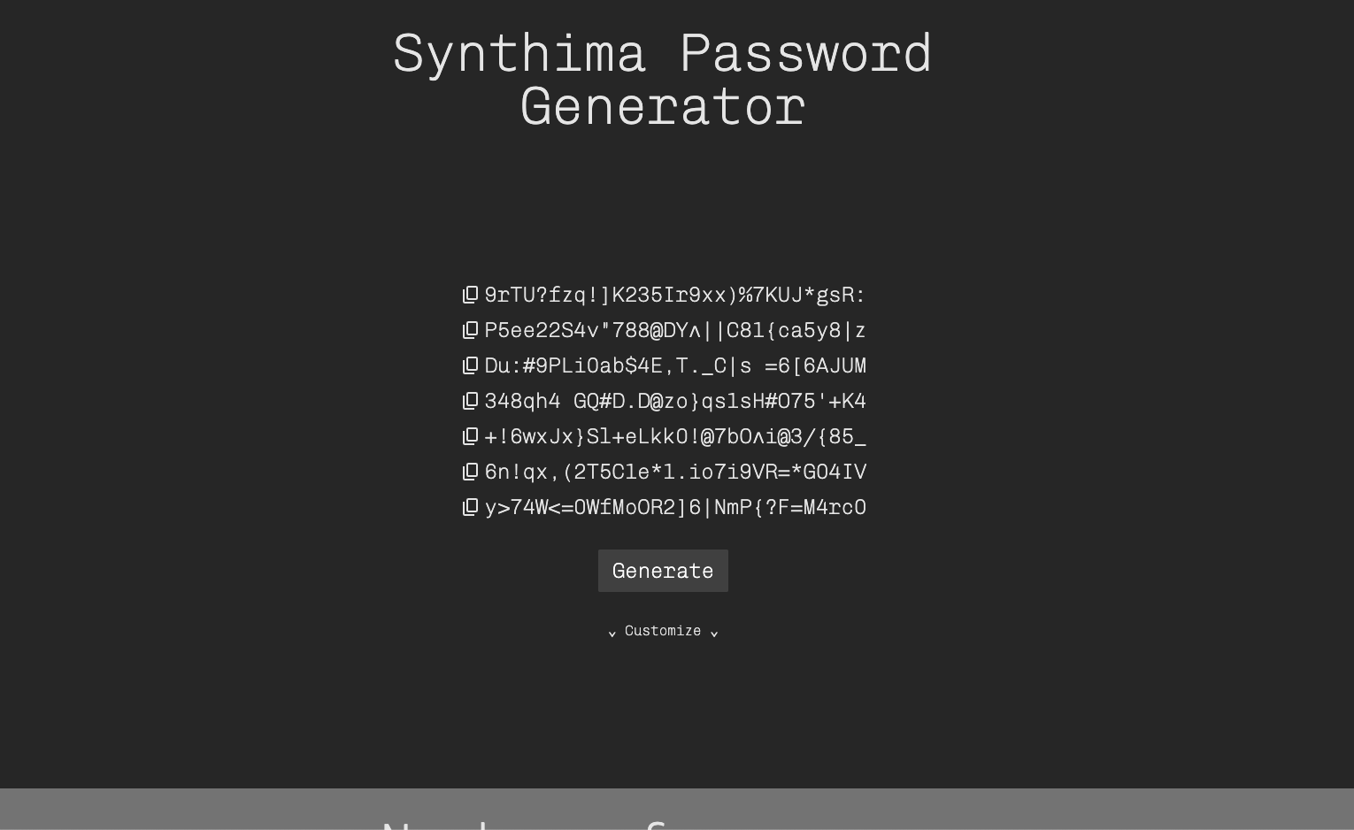 Synthima Password
